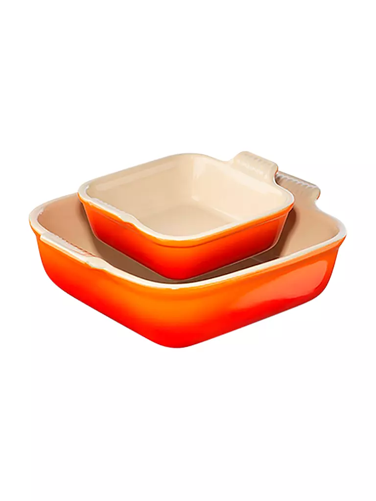 LE CREUSET Auflaufformen Set 13cm / 20cm Ofenrot orange