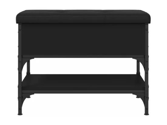 Banc à chaussures noir 62x42x45 cm bois d'ingénierie