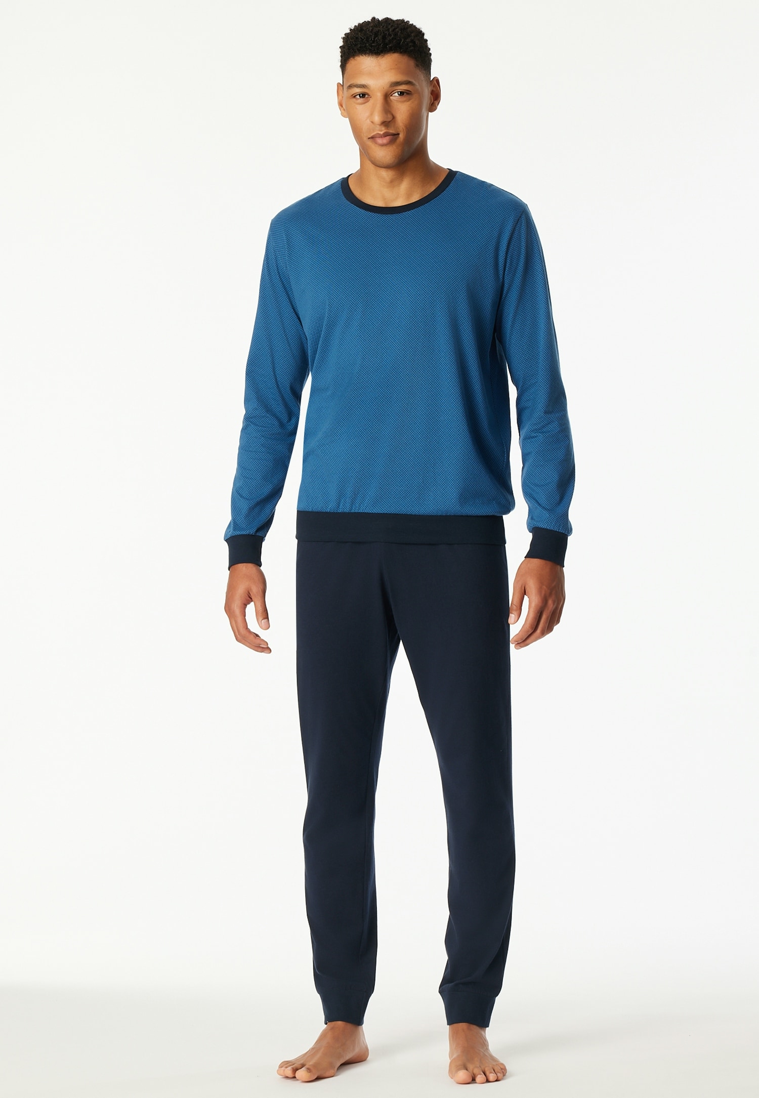 uncover by SCHIESSER Schlafanzug »Uncover Nightwear«, 2 Stk. Langarm, Rundhals-Ausschnitt, Single Jersey-Qualität, weich