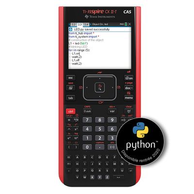 Calculatrice graphique TI-Nspire CX II-T CAS - mode examen intégré - Edition Python - précision algébrique