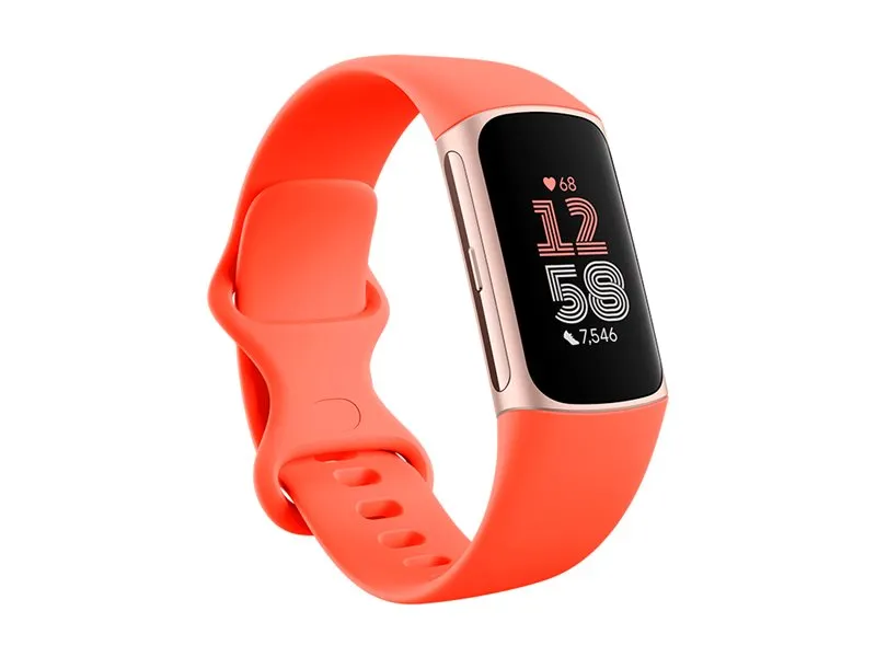 Fitbit Charge 6 - Champagne-guldaluminium - aktivitetssporer med uendelighedsbånd - silikone - koral - Bluetooth, NFC - 37.64 g