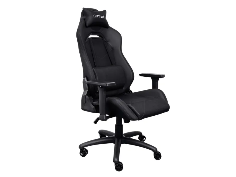 Trust GXT 714 Ruya - Spillestol - armstøtter - T-formet - vippe - drejeled - high-density skum, PU-behandlet læder, plastik - sort