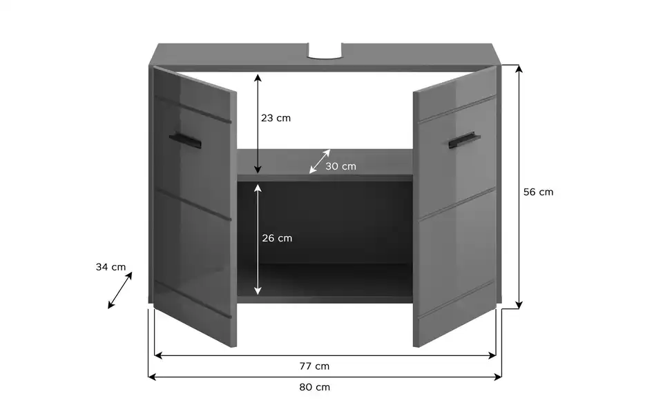 Waschbeckenunterschrank 80 cm