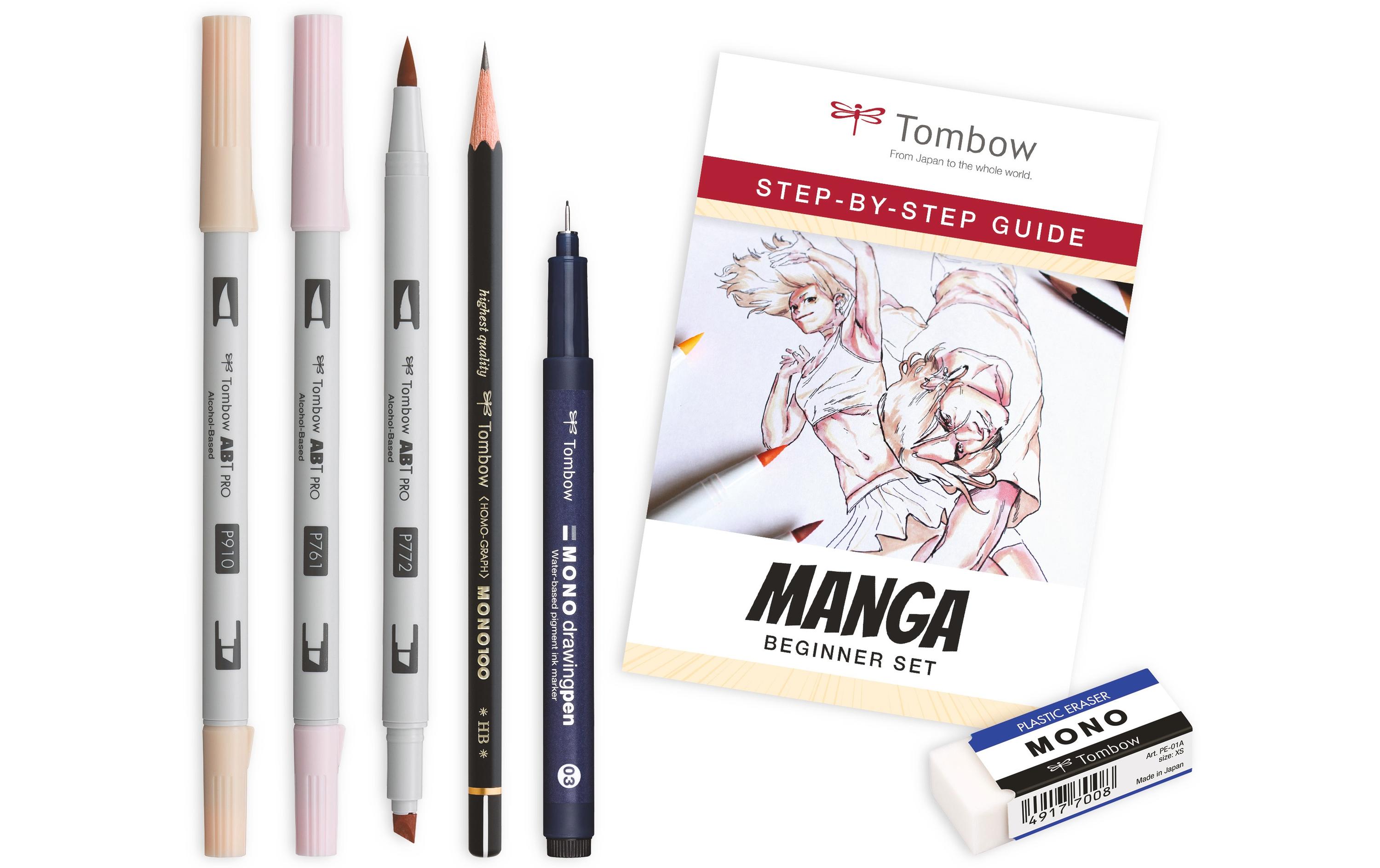Schreibset Manga Beginner 6-teiligManga Malstifte-Set mit Radierer