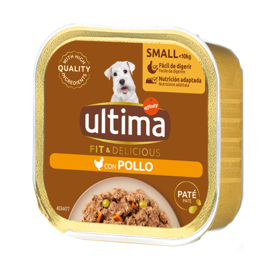 Pote de 150g de ração para cães adultos Affinity Ultima Mini sabor frango