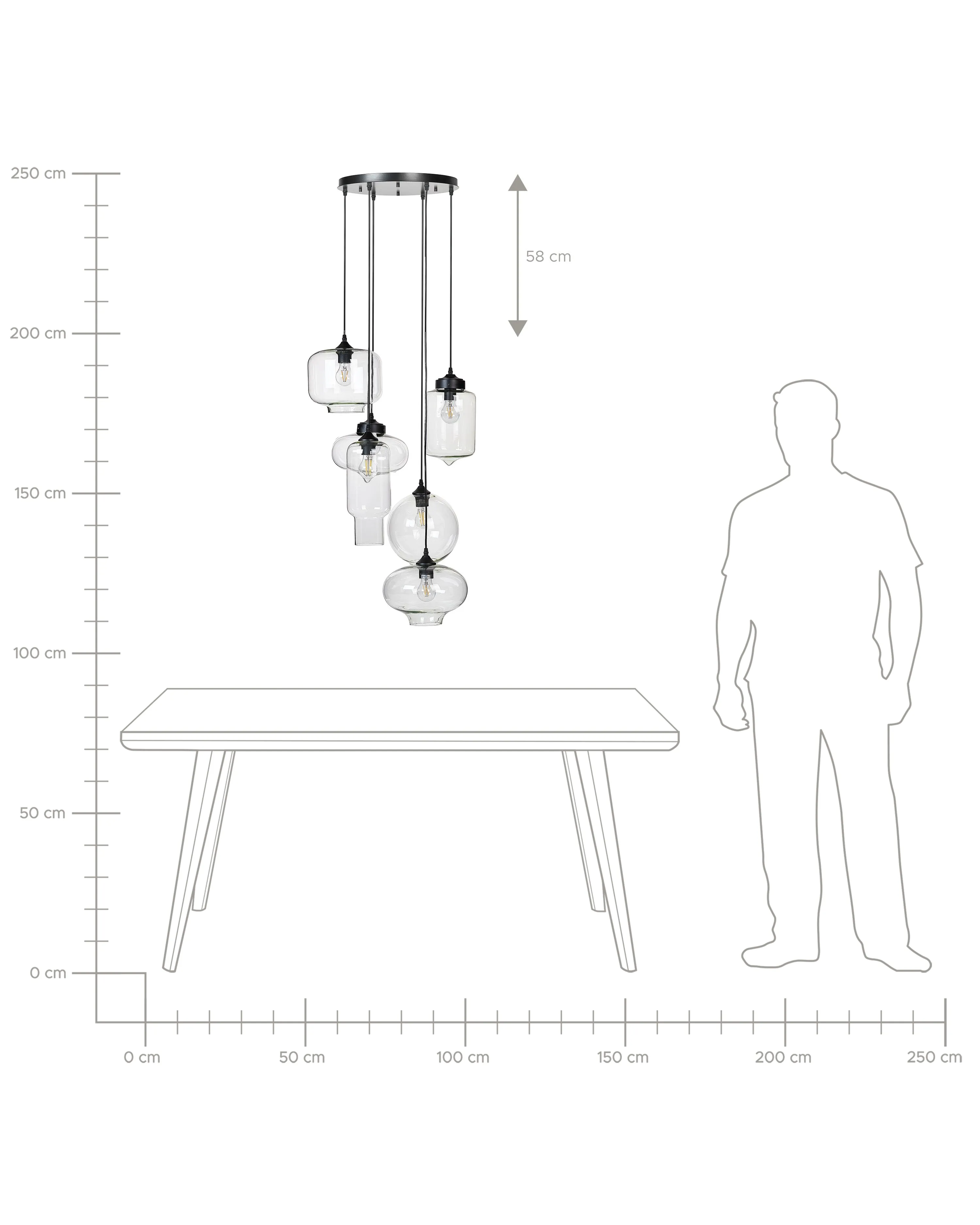 Hanglamp BEMBOKA Glas Transparant