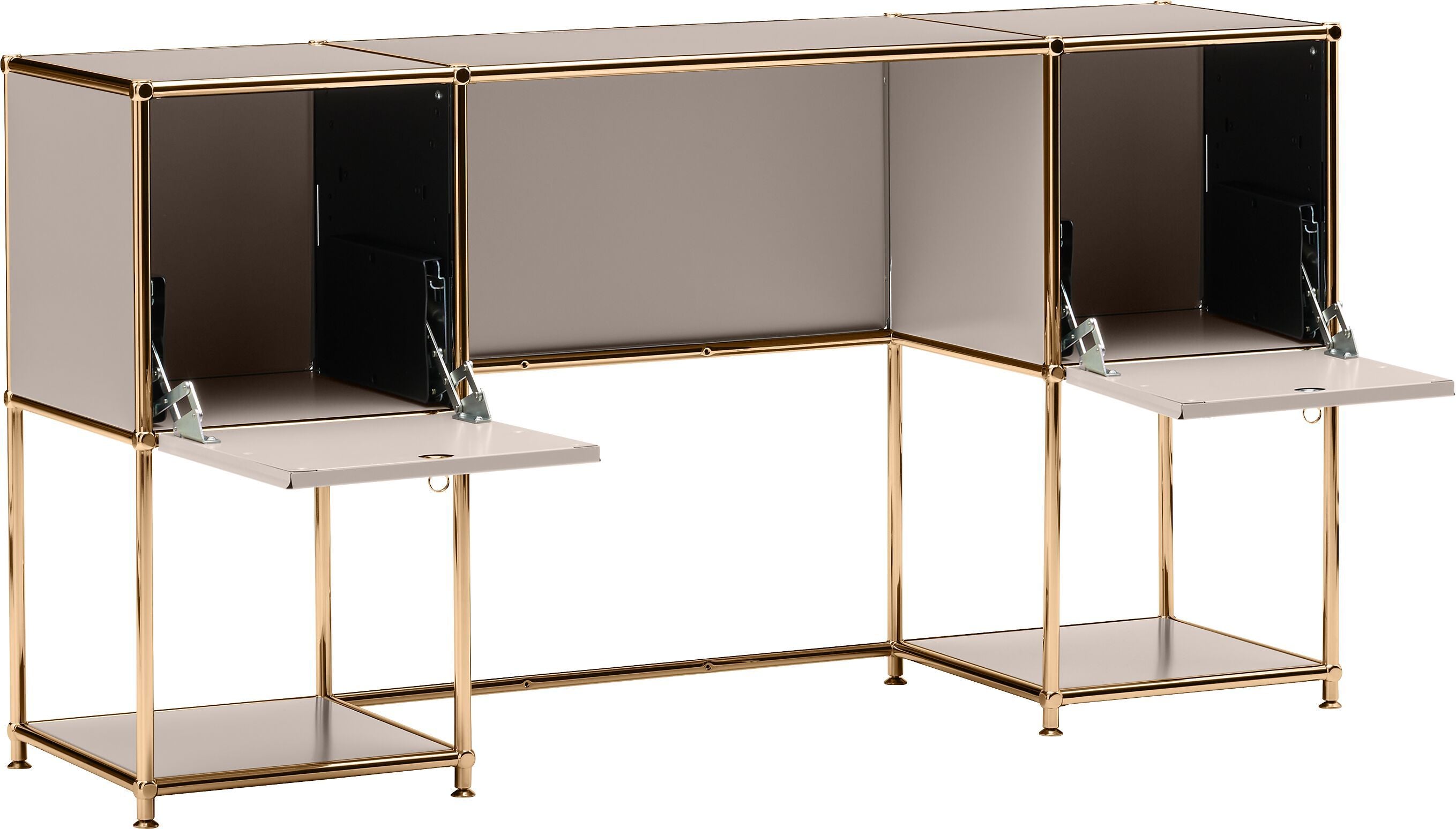 FLEXCUBE Schreibtisch - Taupe / B: 152.0 cm x T: 40.0 cm x H: 80.0 cm