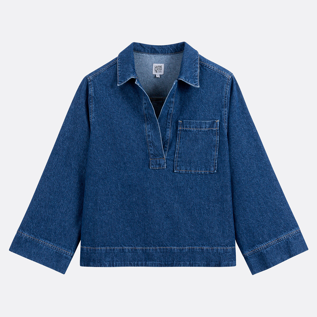 LA REDOUTE COLLECTIONS<br>Jaqueta camisa jeans de algodão