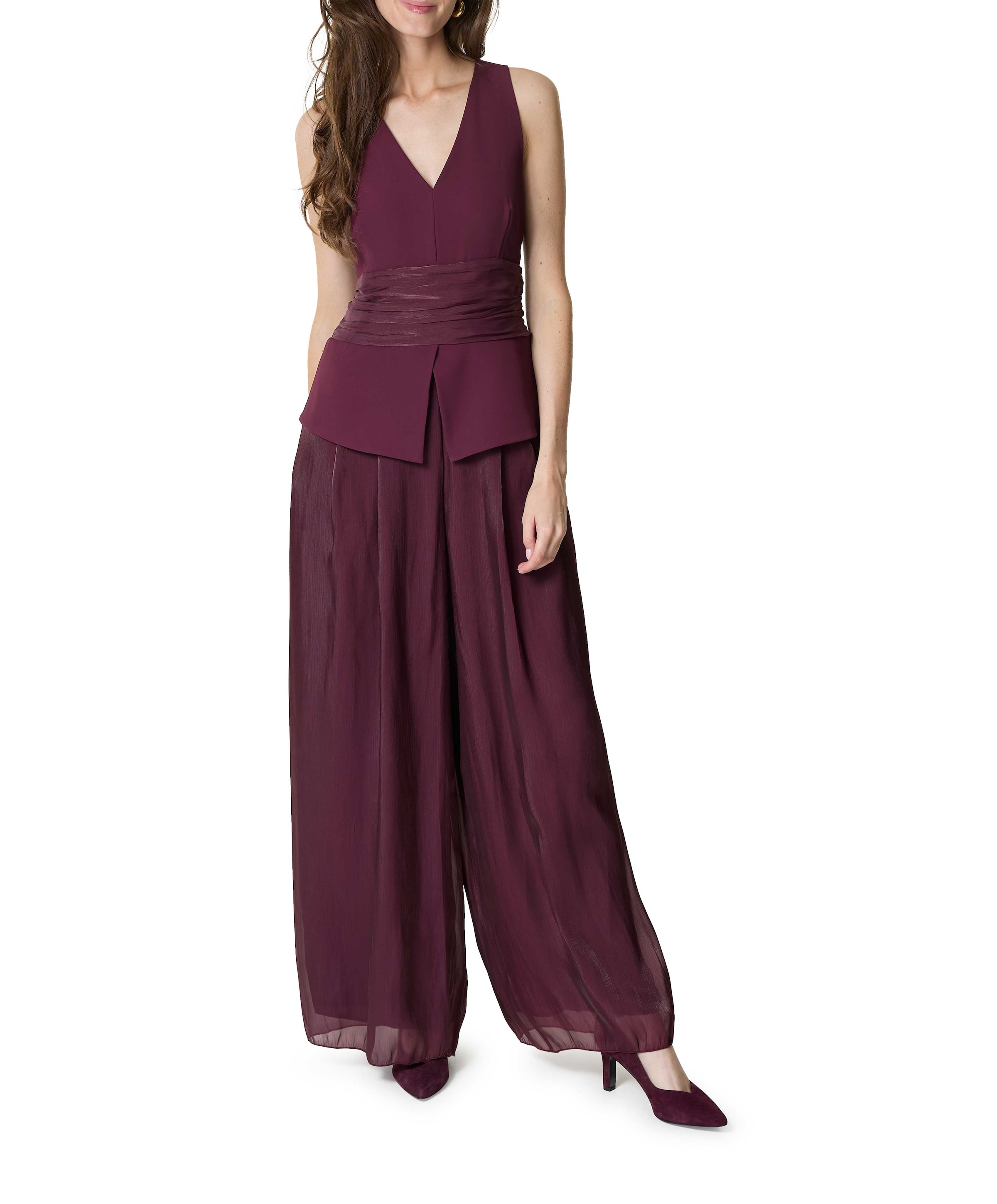 Rinascimento CFC 20458 dames jumpsuit bordeaux