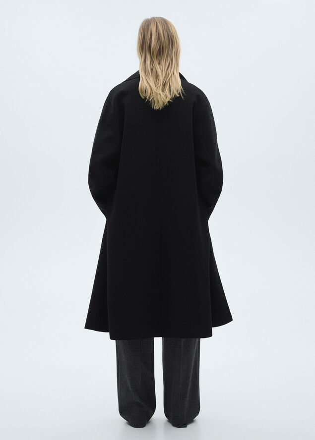 MANGO Handmade oversized wool coat Black