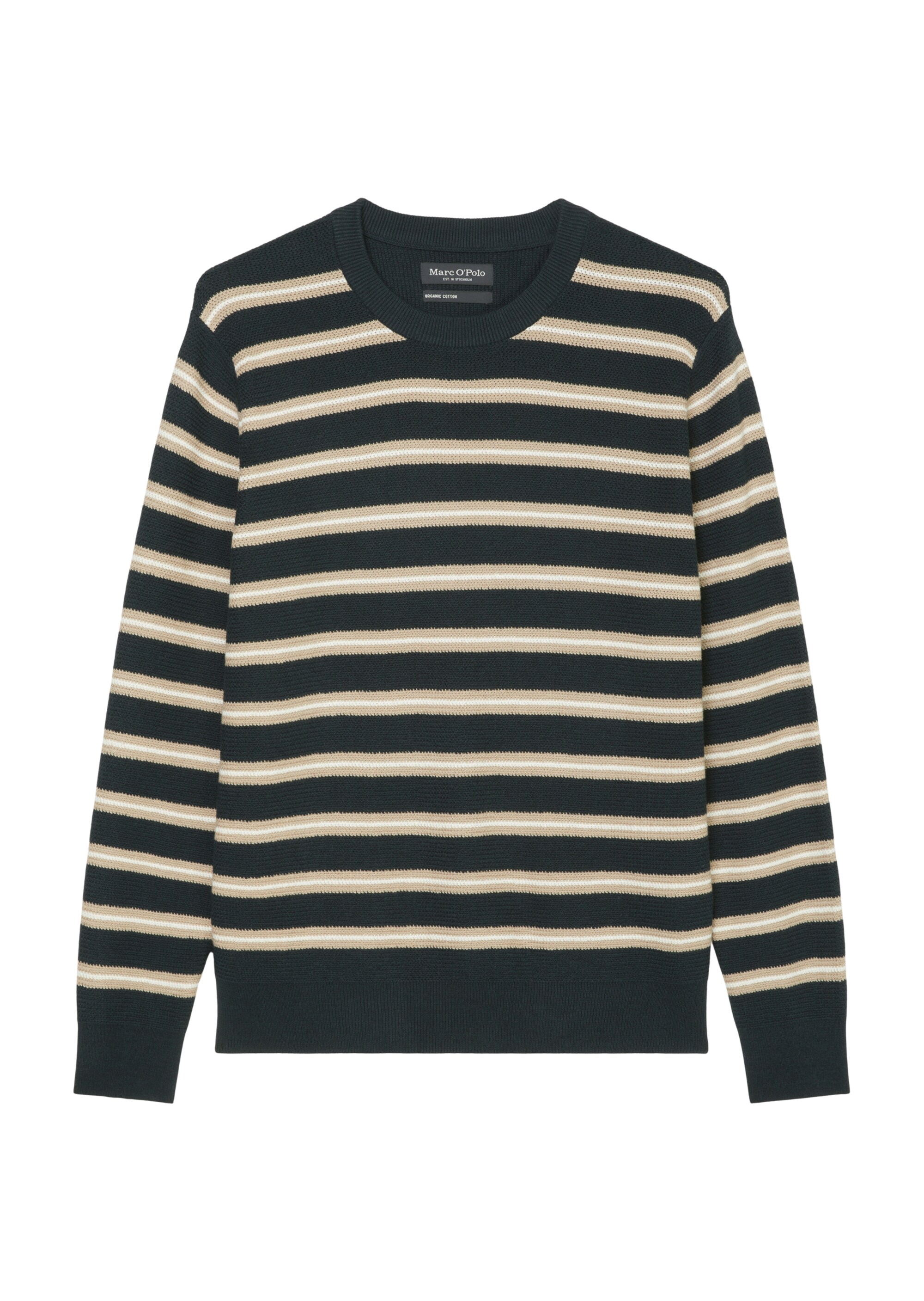 Pullover regular aus gestreifter Bio-Baumwolle