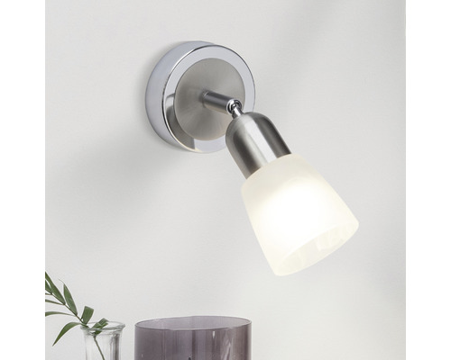 LED wandspot 3W 250 lm 3000 K Ø 8 cm nikkel/chroom