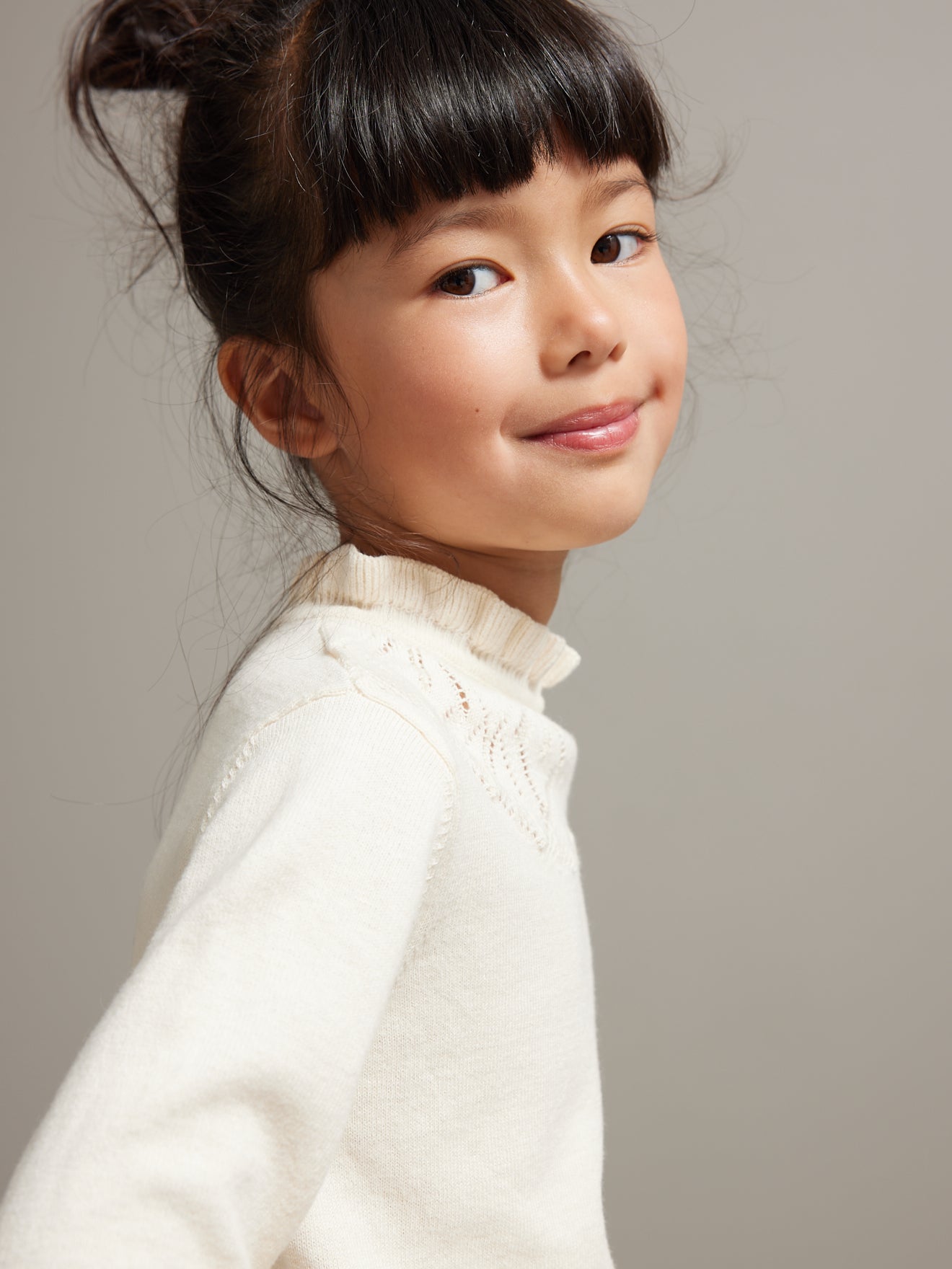 Pull Fille coton et cachemire