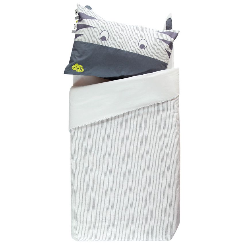 Parure de lit avec housse de couette et taie d'oreiller Modern Pop - Gris