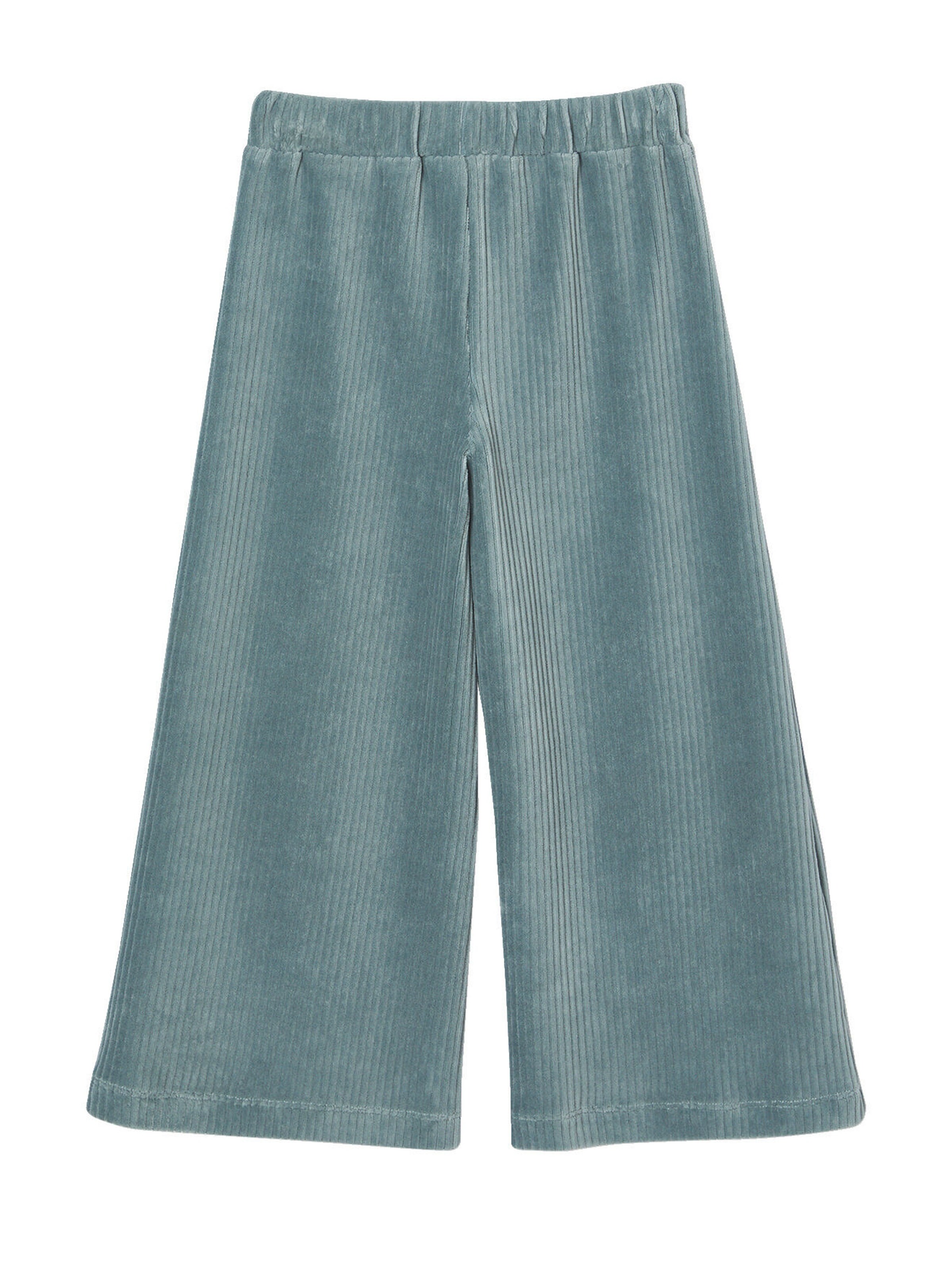 Vertbaudet Weite Mädchen Cordhose, Bundweite verstellbar graublau