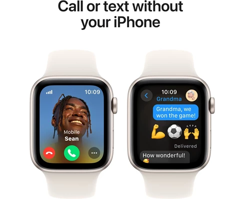 Apple Watch SE GPS   Cellular 40mm Starlight Aluminium Case with Starlight Sport Band - S/M
