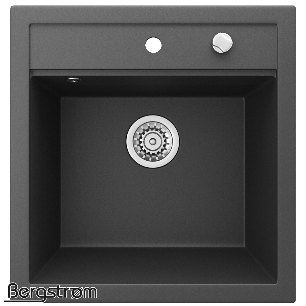 Bergström Granit Spüle Küchenspüle Einbauspüle Spülbecken 490x500mm Schwarz