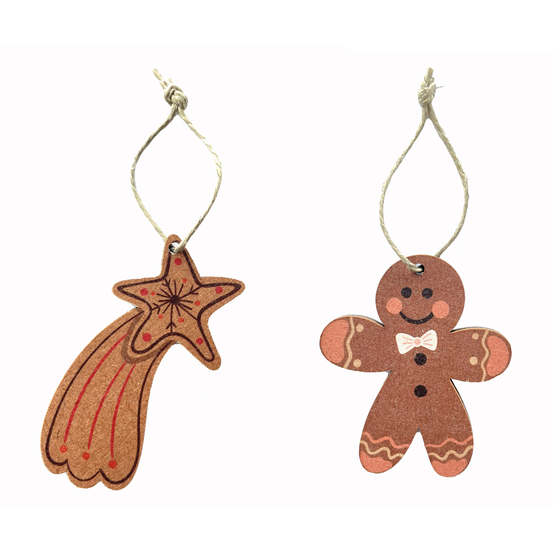 Suspension en bois DIY thème Noël gourmand 1 H.6,5 cm - x12