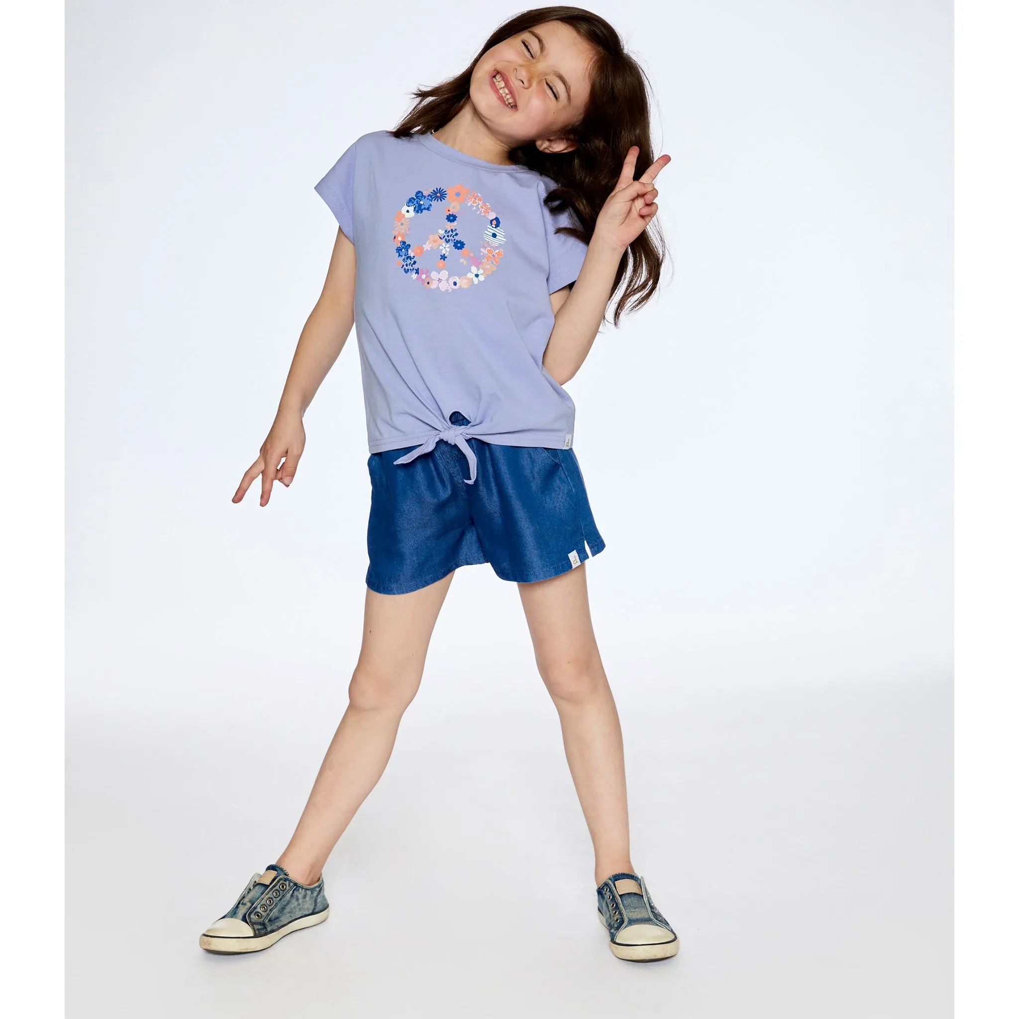 Deux par Deux T-shirt Noeud Paix Champs 7-10ans