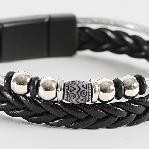 Bracelet Noir Argenté