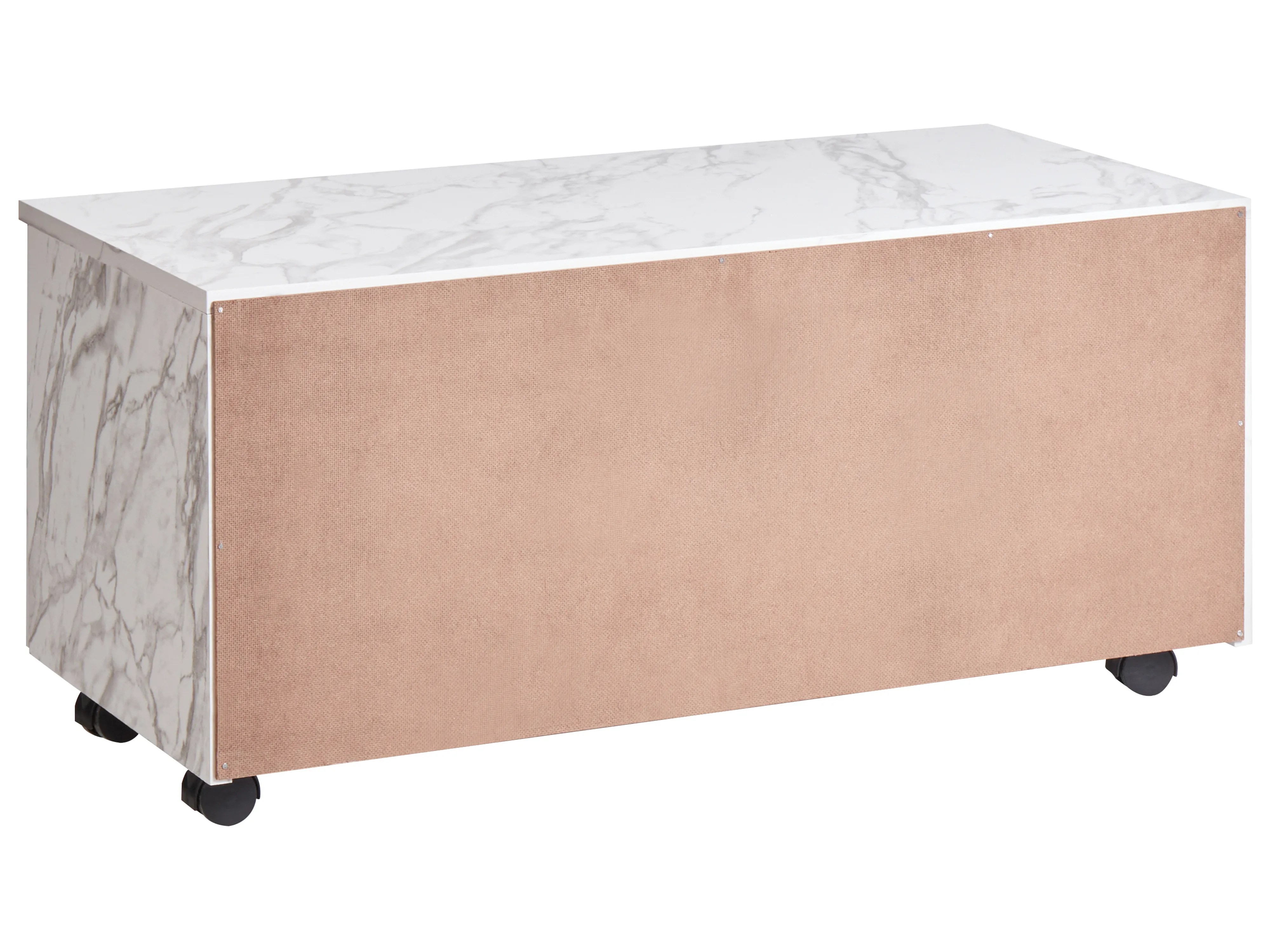 Badkamermeubel TERESINA met wielen 80 cm Wit marmer