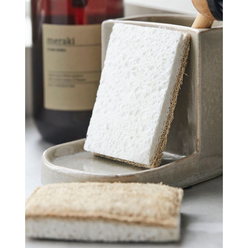 Meraki Cleaning Sponge Reseda 100% Natural Wood Pulp - 2 Pieces