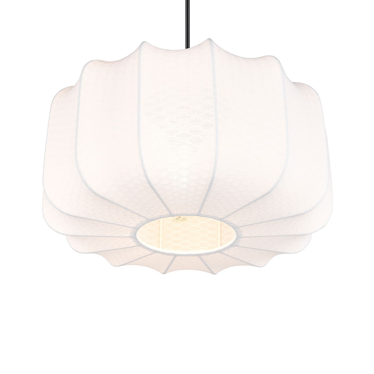 Japandi hanglamp zwart met wit 40cm - Madleine