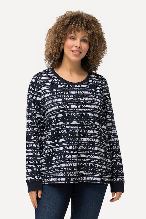 Sweatshirt, offene Kanten, Rundhals, Langarm