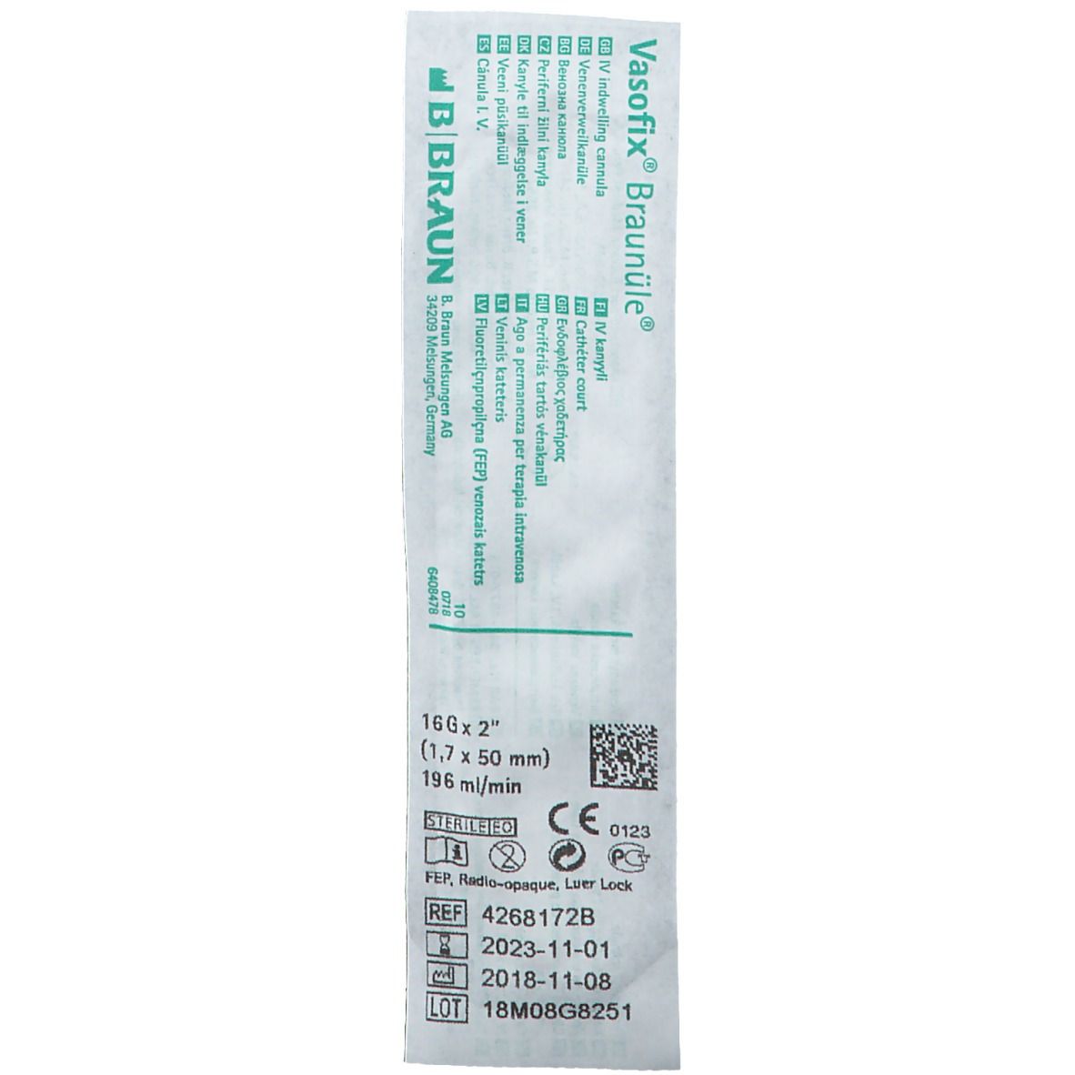 Vasofix® Braunüle® 1,70 x 50 mm G 16 grau