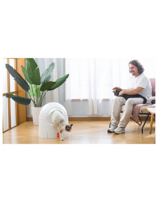 Petlux Semi-Automatische Kattenbak Met Geurfilter - Kattentoilet - 46x47x52 cm Wit Xl