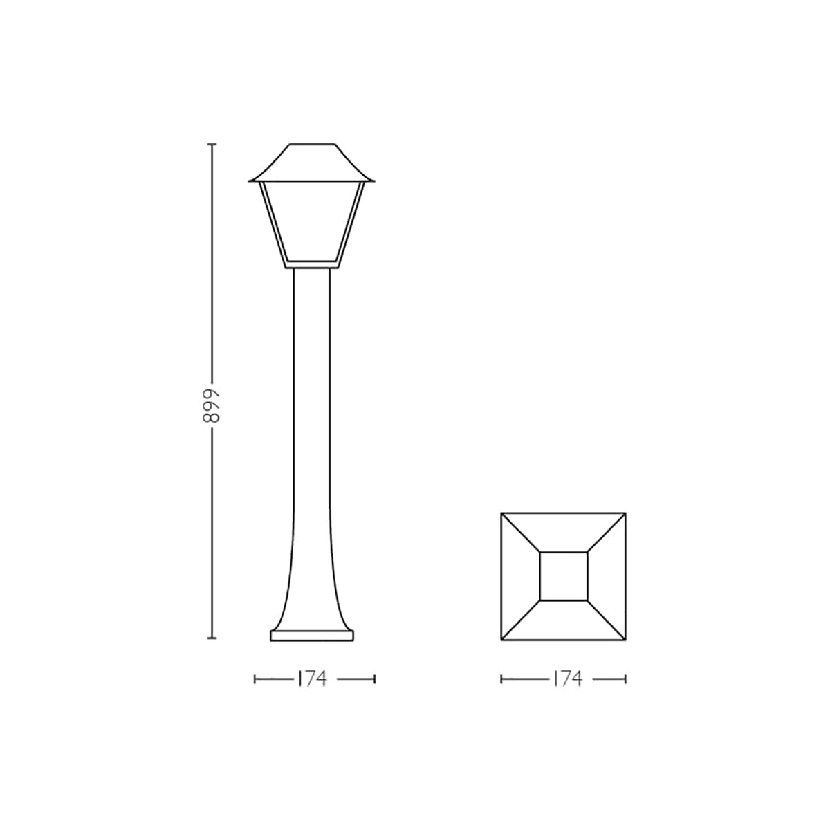 Philips Alpenglow stolpelampe 60W E27