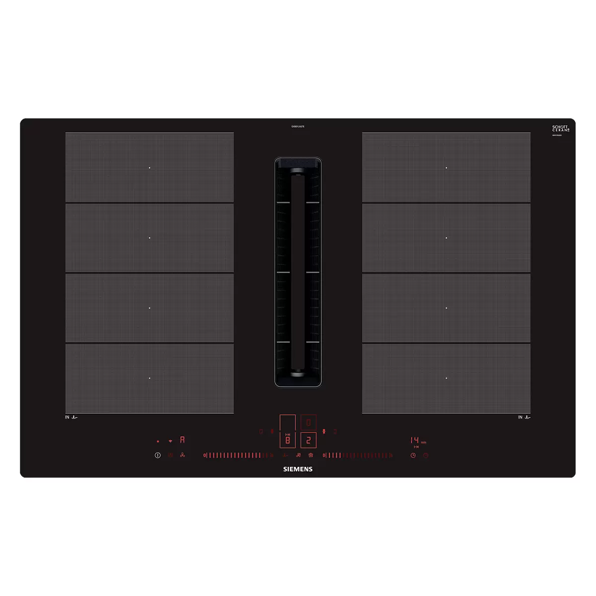 Siemens Kochfeld Downdraft EX801LX67E Schwarz