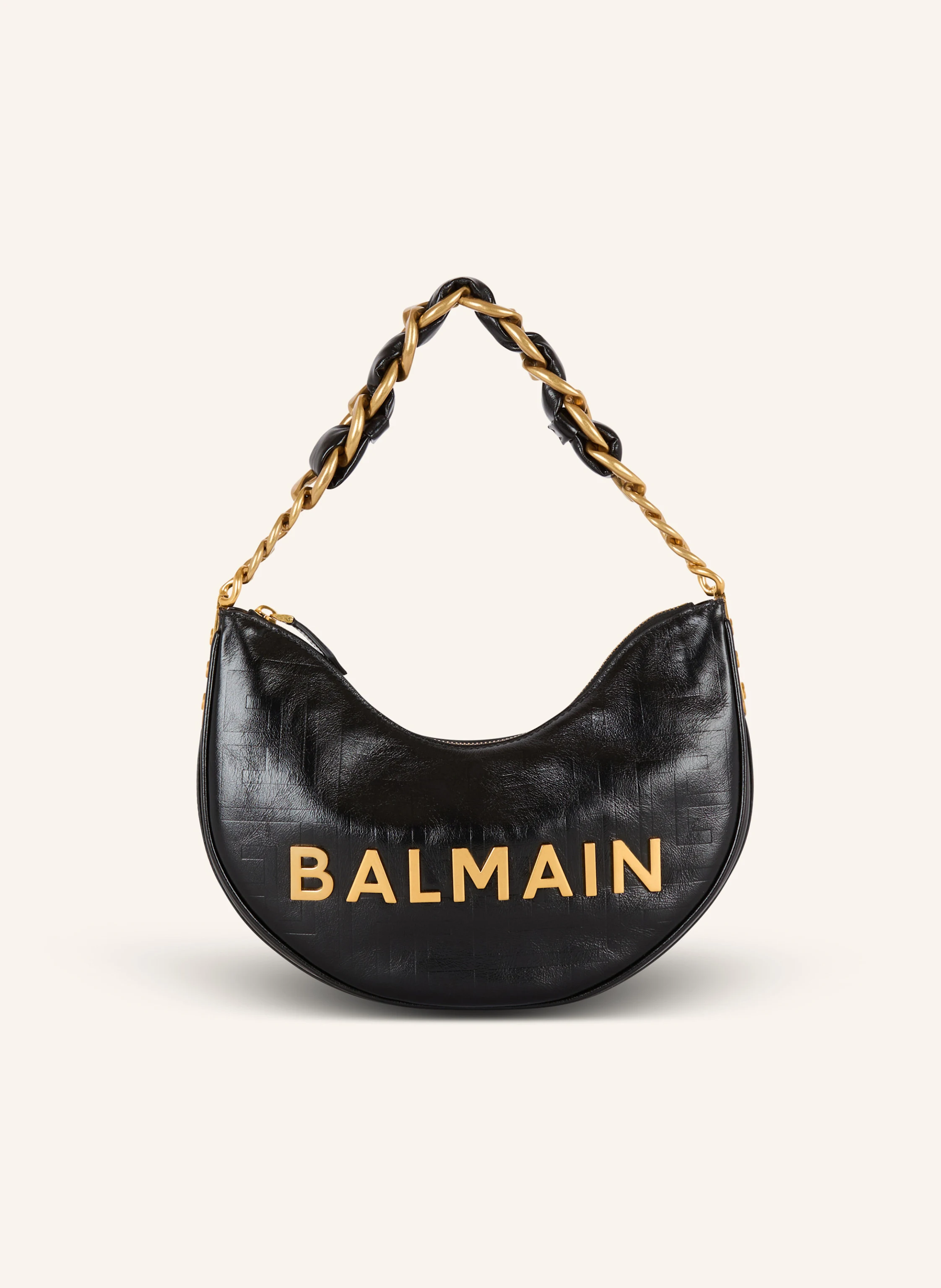 BALMAIN Tasche 1945 Soft Moon aus Kalbsleder mit Monogramm