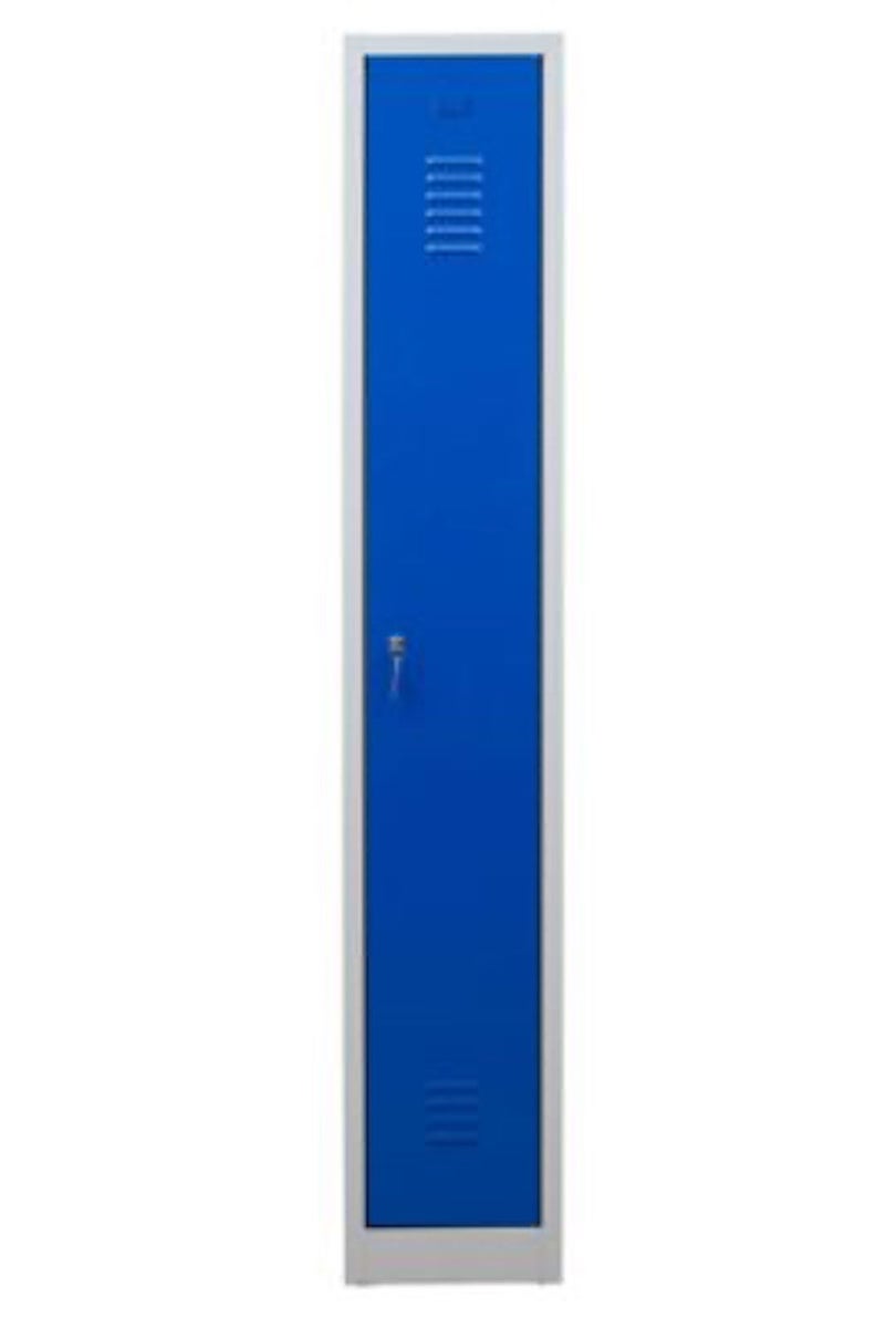 PROREGAL Garderobekast Camel 1 Compartiment HxBxD 180 x 30 x 50 cm Cilinderslot Grijsblauw