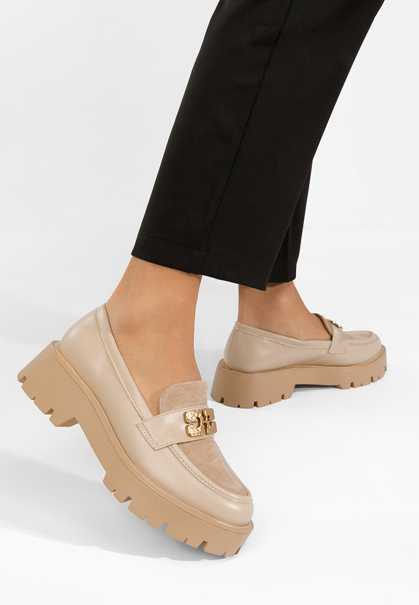 Mocassins à semelle épaisse kaki Karamela