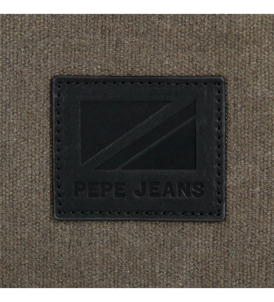 Bolsa transversal Pepe Jeans tamanho médio, cor verde Barkstone - 17x22x6cm