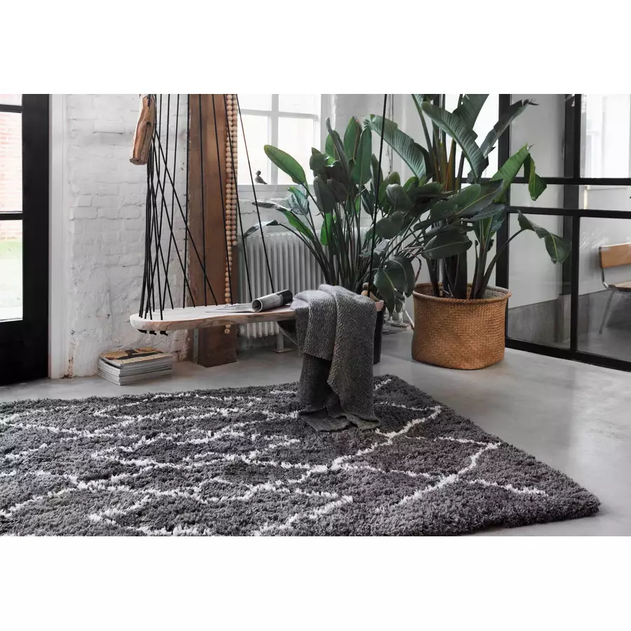 Wecon home Hochflorteppich Afella grau weiss