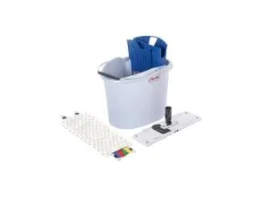 Moppesæt UltraSpeed Mini Display med Moppe 34cm/Fremfører/Skaft/Spand/Presse,8 sæt/krt