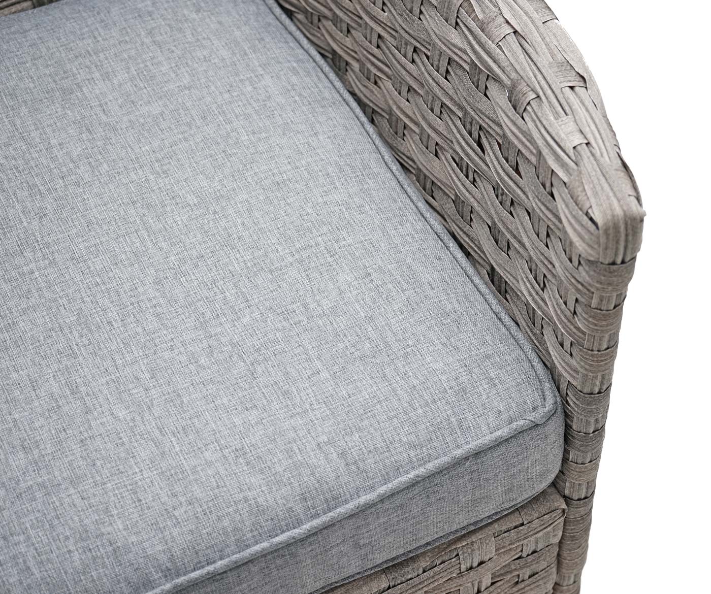 Poly-Rattan Sitzgruppe MCW-G59, Gartengarnitur Sofa Lounge-Set, 200x100cm ~ grau, Kissen hellgrau
