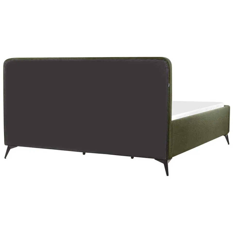VALOGNES - Bed - Donkergroen - 180 x 200 cm - Bouclé