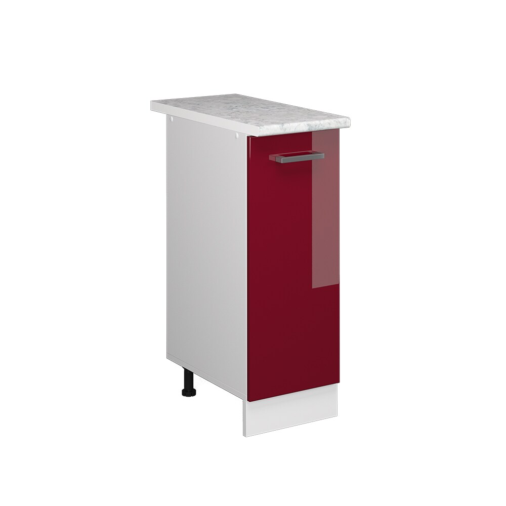 Vicco Apothekerunterschrank Küchenschrank Küchenzeile R-Line 30 cm Weiß Bordeaux Hochglanz Arbeitsplatte