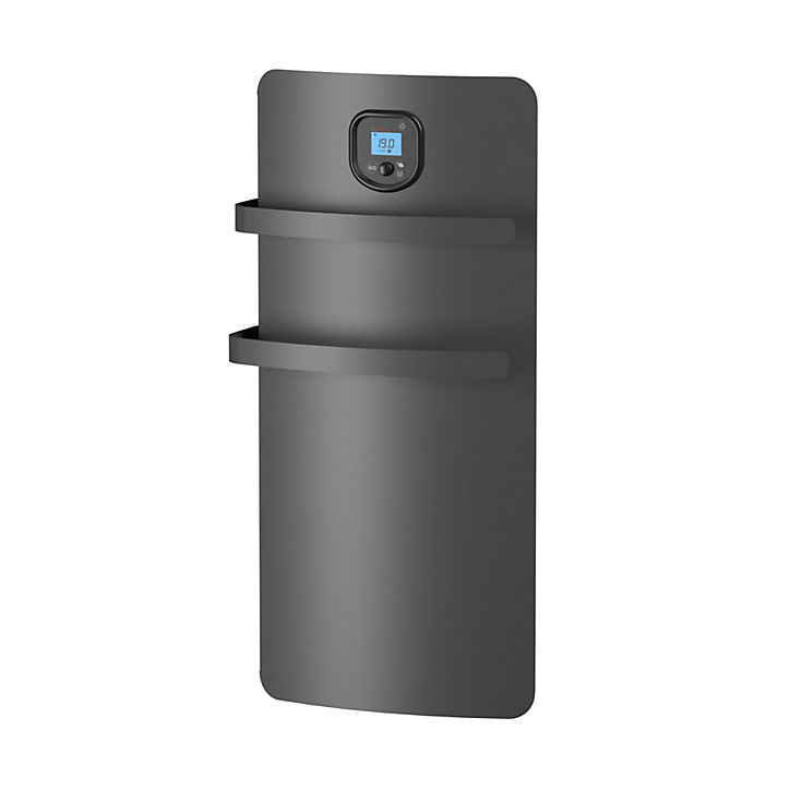 Sèche-serviettes électrique à inertie sèche Noirot Anuri gris 500W + soufflerie 700W