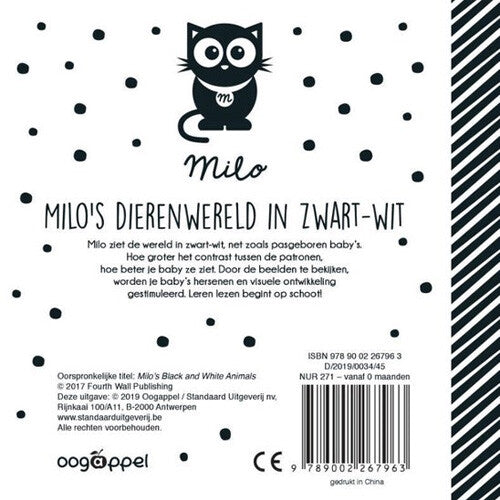 Uitgeverij oogappel milo's dierenwereld in zwart-wit