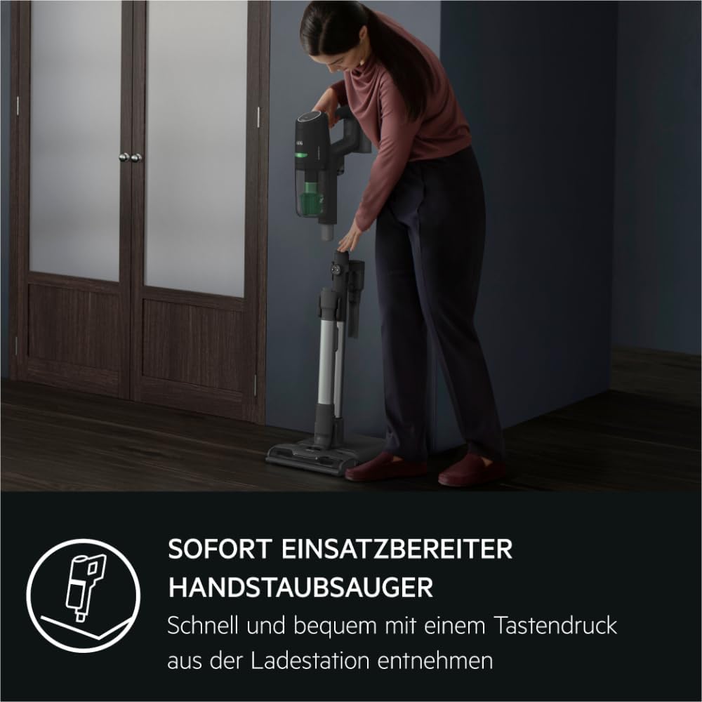 AEG ULTIMATE 8000 ÖKO AP81B25ÖKO Akku-Staubsauger / Automatik / 5-Stufen Filtration / digitale Anzeige / Multi-Bodendüse / 65% Recyclingmaterial / 3 Stufen / Akku wechselbar / 400ml / schwarz