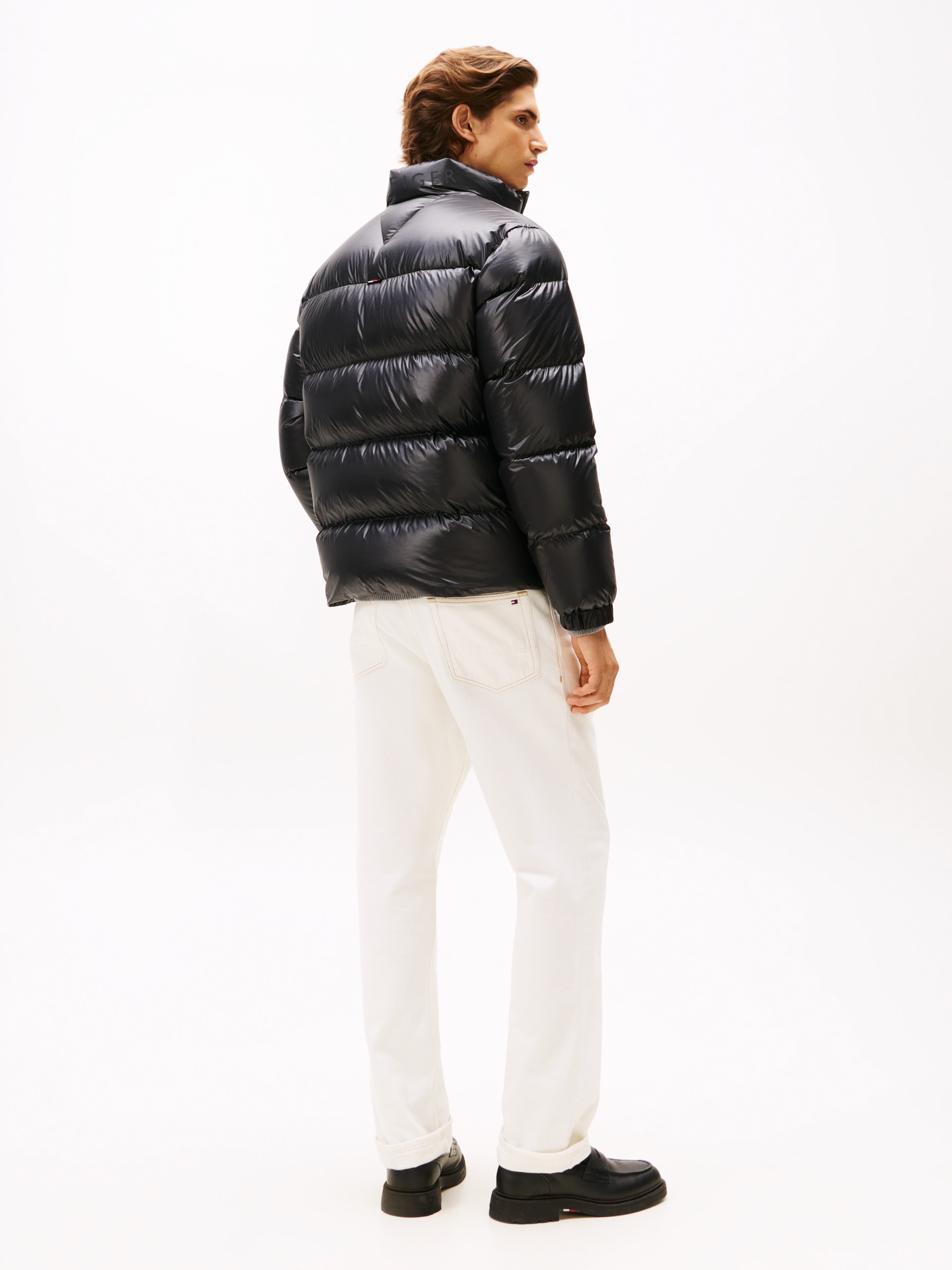 Tommy Hilfiger Steppjacke »SHINY DOWN STAND PUFFER« Winterjacke, Outdoorjacke, glänzende Oberfläche