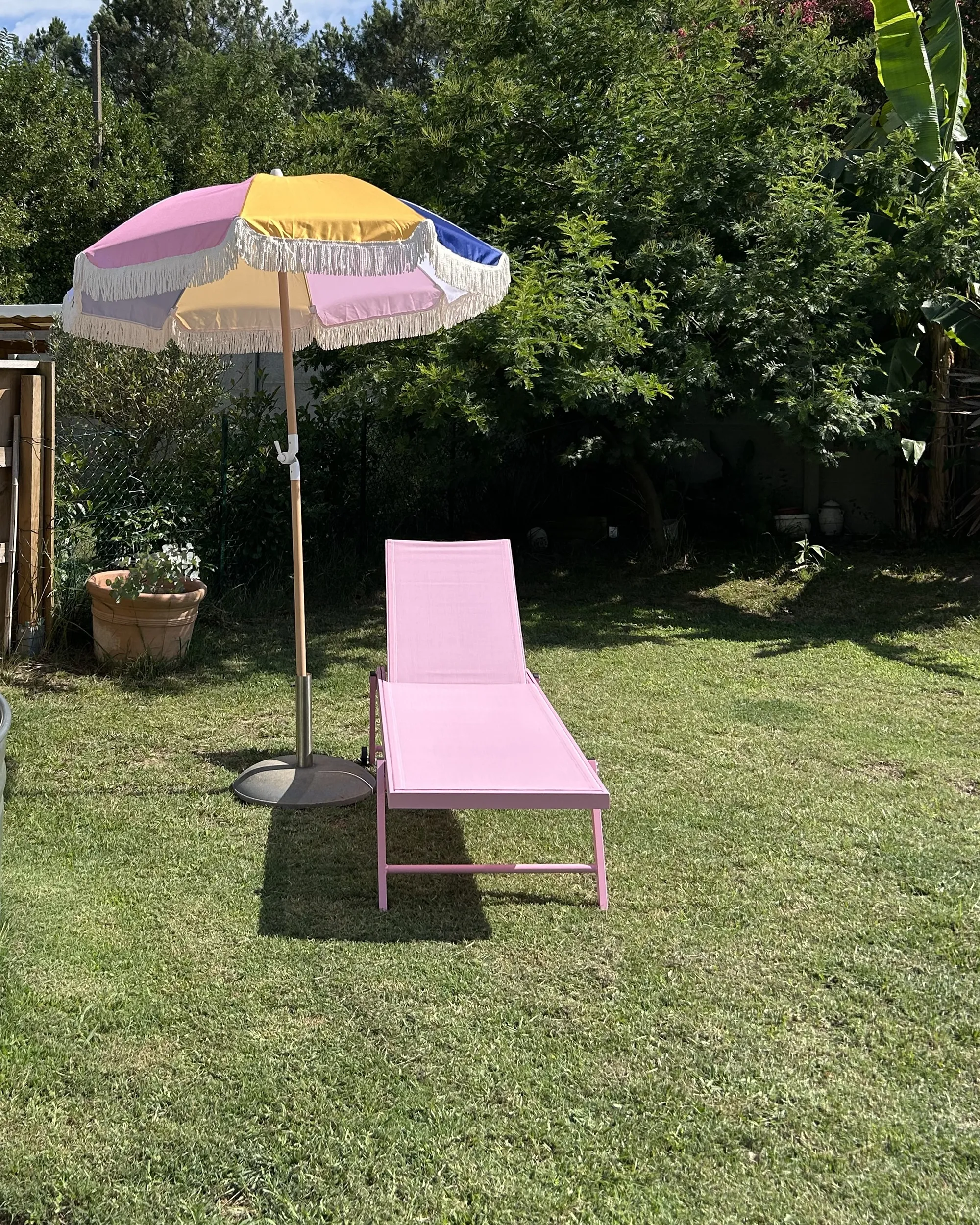 Ligstoel PORTOFINO achteroververstelbaar Metaal Roze