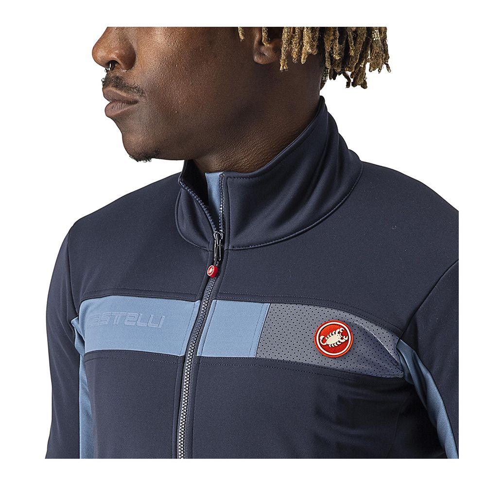 Castelli MORTIROLO 6S - Veste Homme savile blue/steel blue/silver