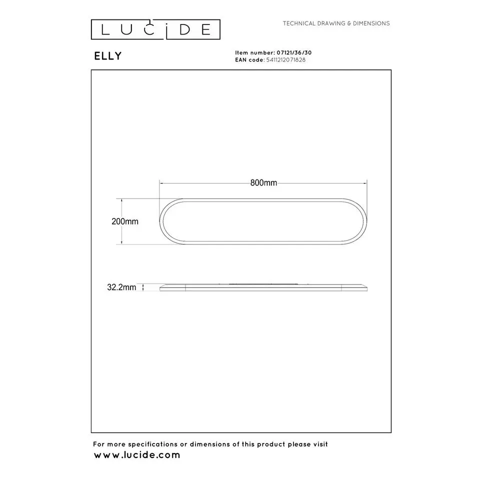 Lucide ELLY Plafonnière - Opaal