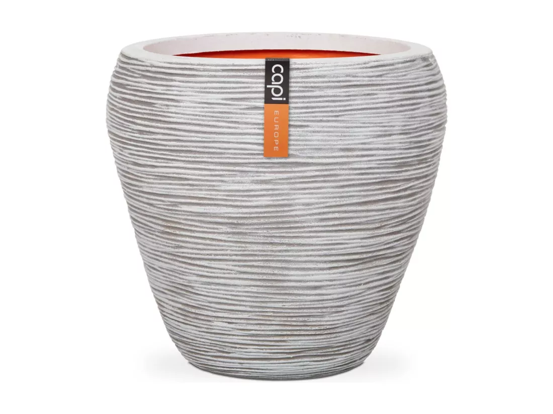Pot à fleurs Rib Conique 42 x 38 cm Ivoire KOFI362