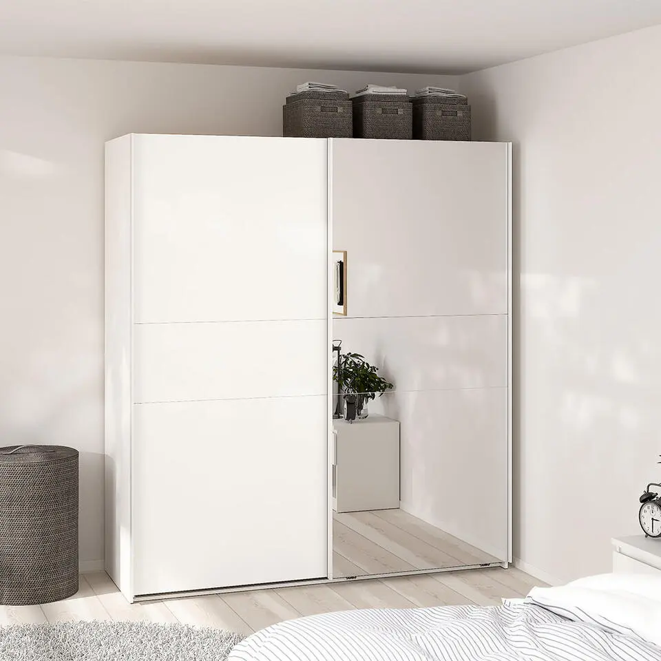 Hioshop Como schuifdeurkast 2 deuren 180x200cm wit